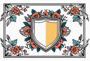 shield

old school vintage simple traditional design with vintage flowers surrounding
bold color simple tattoo idea