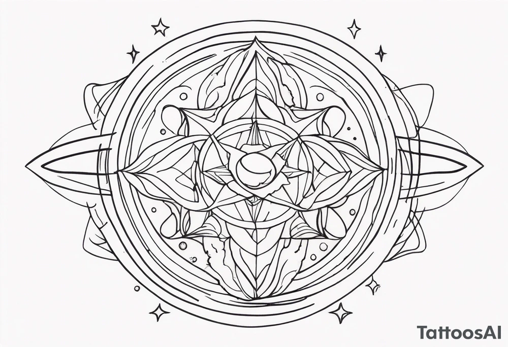 small minimalistic spiritual universe tattoo idea