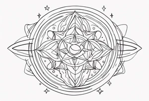 small minimalistic spiritual universe tattoo idea