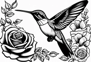 Humming bird and Rose tattoo idea