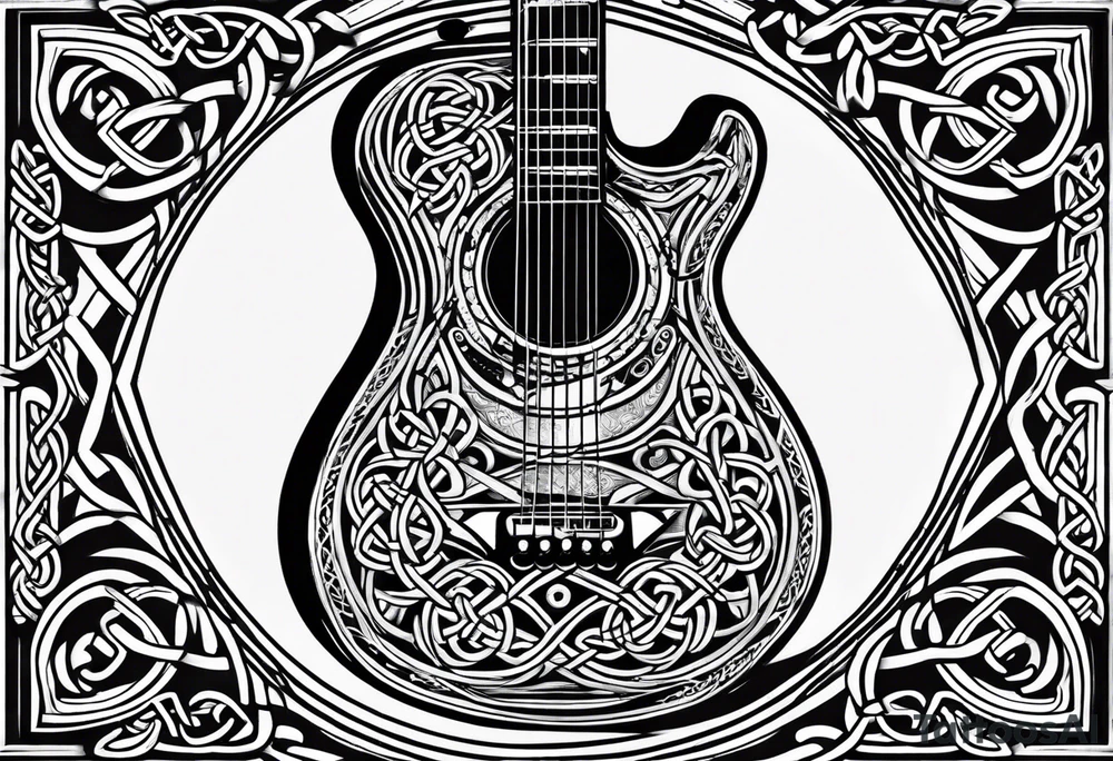 Celtic knot electric guitar tattoo idea