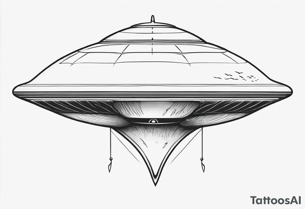 alien ufo in shape of stingray more basic tattoo idea