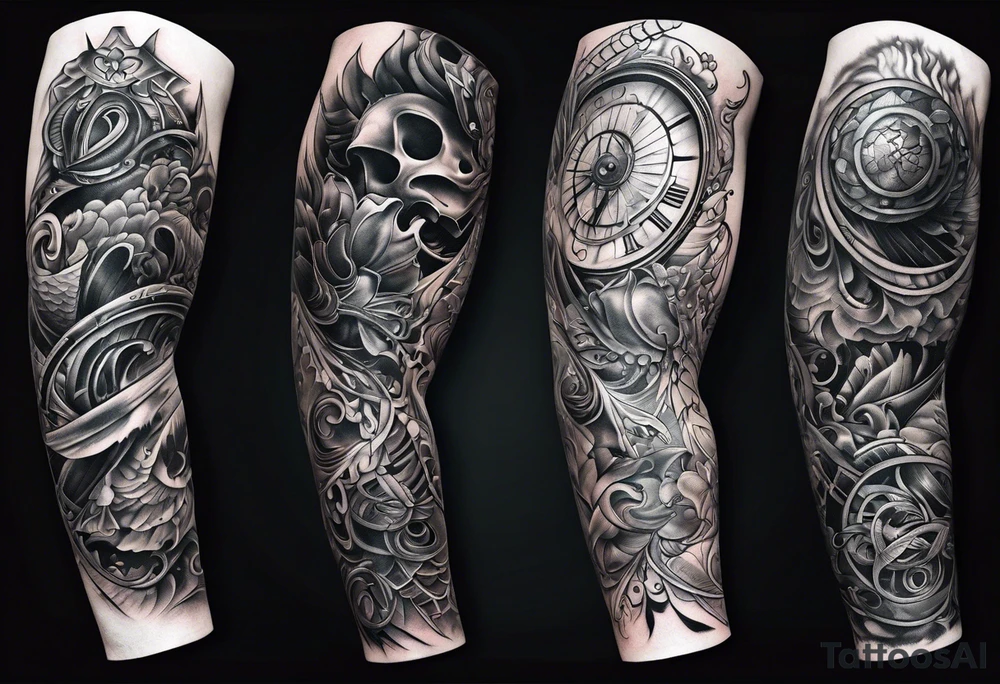 biomechanical arm sleeve tattoo idea