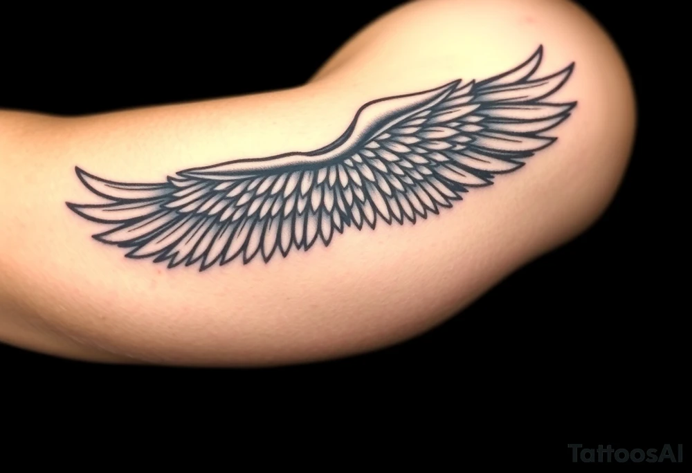 Full Shoulder to elbow wing tattoo idea