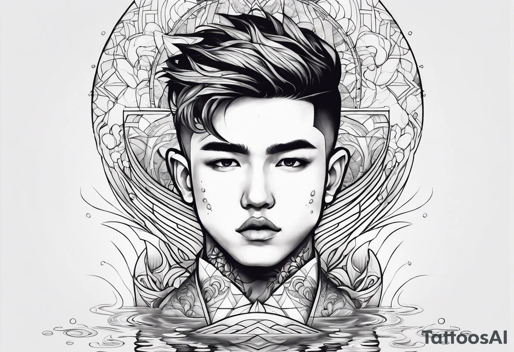 Son with water at the bottom tattoo idea