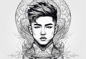 Son with water at the bottom tattoo idea