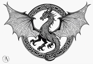 celtic mythology simple dragon tattoo idea