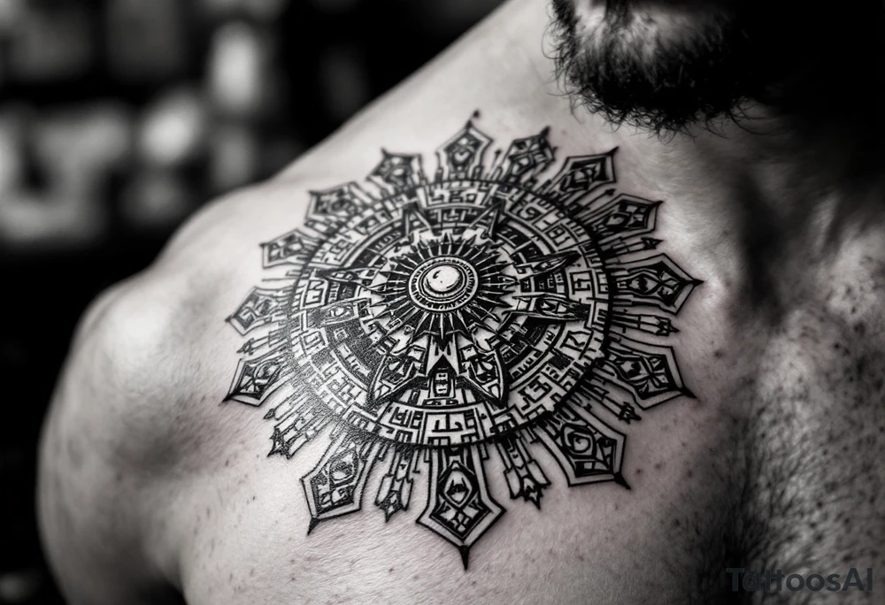 Aztec calendar tattoo idea