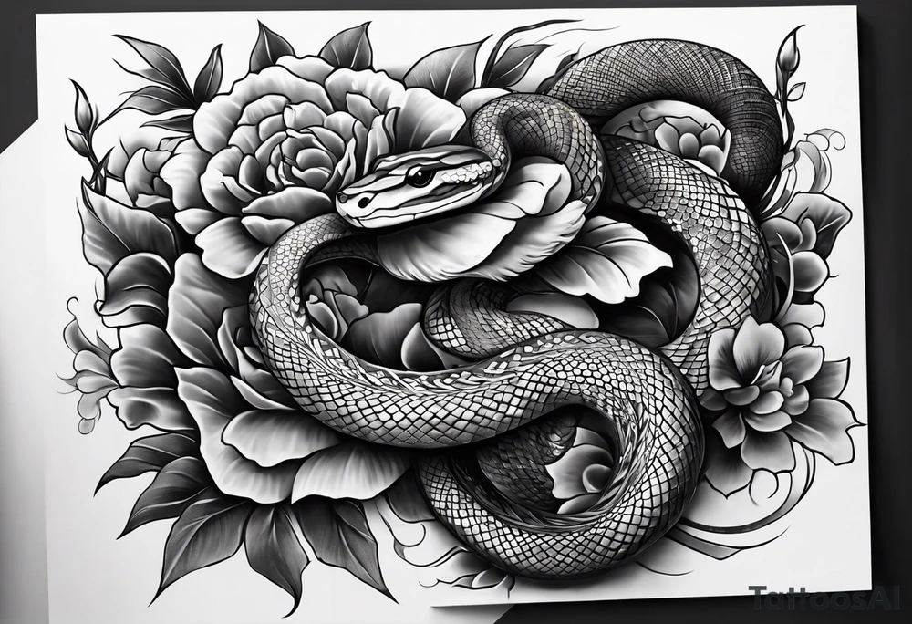Snake tattoo for placement down along the spine with the head positioned at the bottom in japanese style to symbolise a journey of healing and transformation tattoo idea