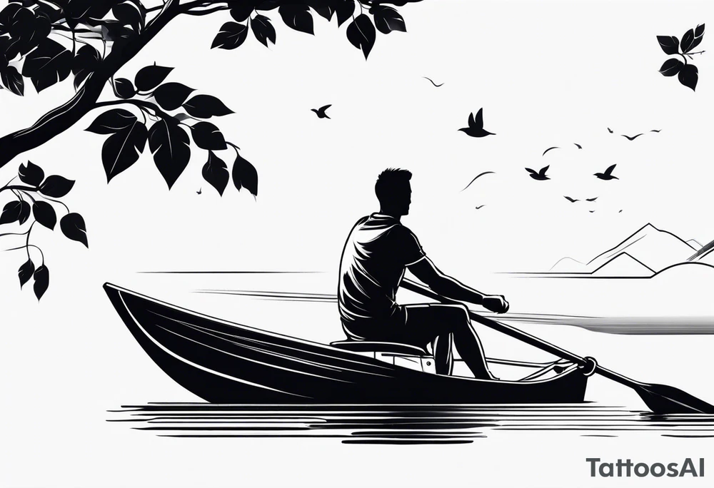 rower silhouette tattoo idea