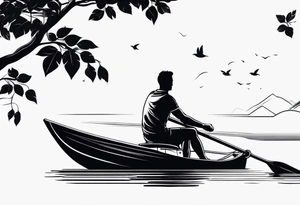 rower silhouette tattoo idea