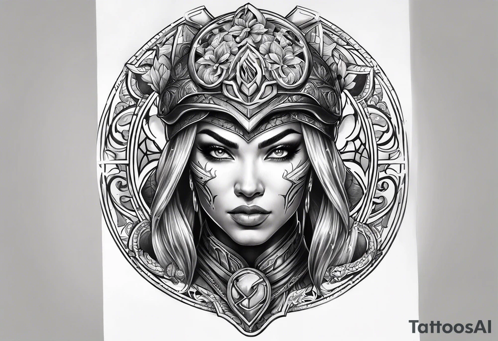 Mortal kombat woman with ornament a round her like sampagitajay tattoo idea