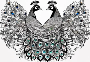 Peacock, broken feathers tattoo idea