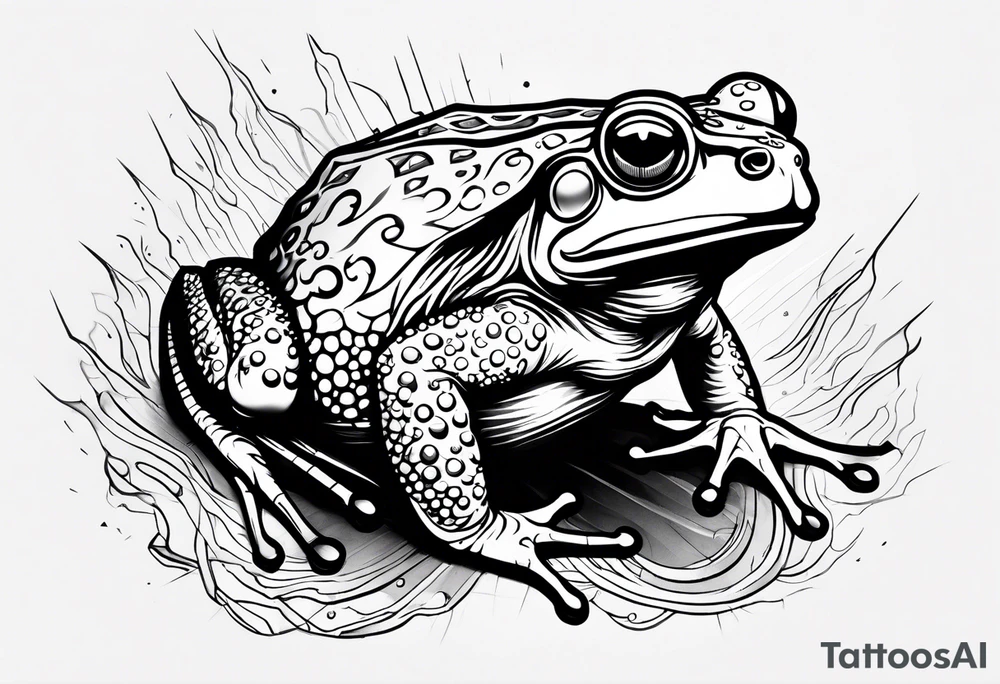 A toad in a thunderstorm tattoo idea