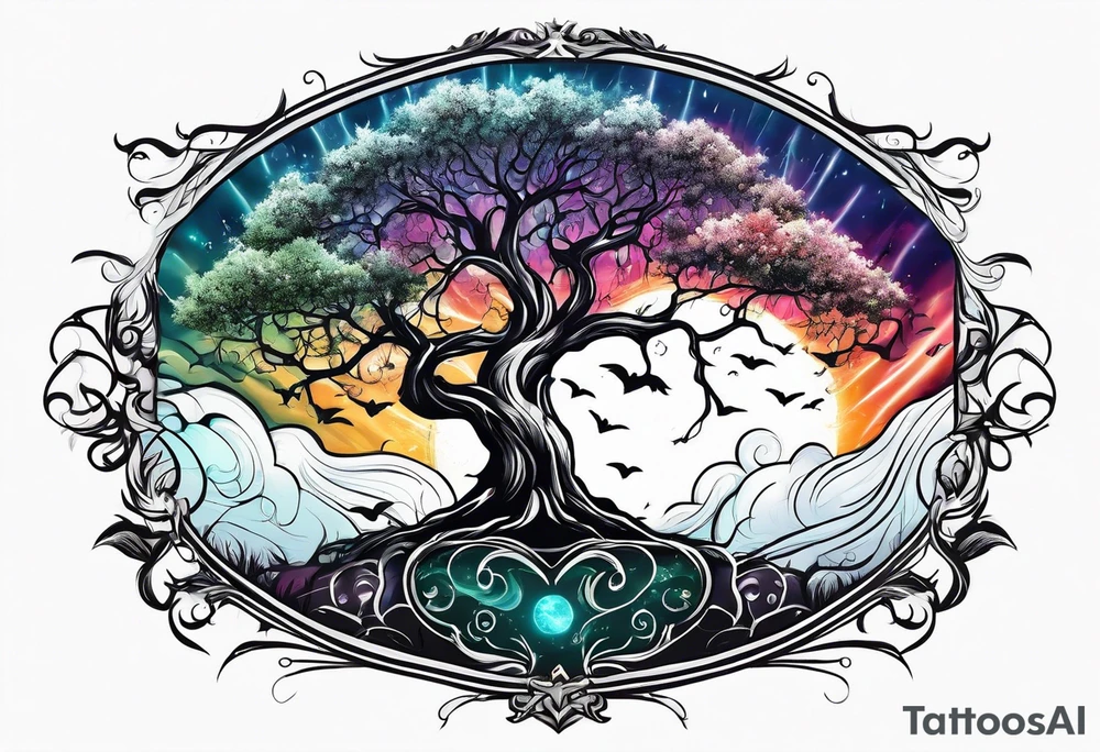 tree of life in a thunderstorm tattoo idea