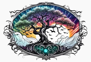 tree of life in a thunderstorm tattoo idea