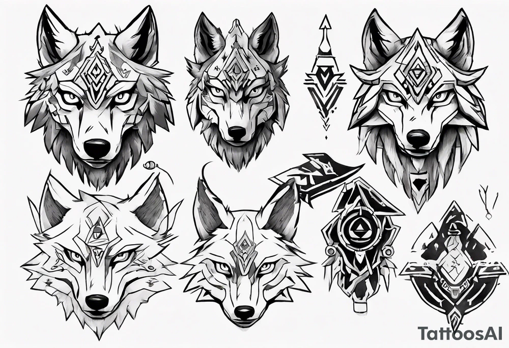 wolf head from zelda breath of the wild tattoo idea