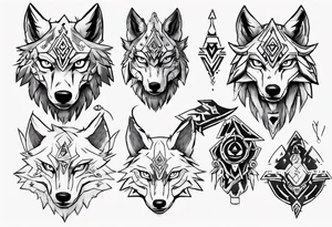 wolf head from zelda breath of the wild tattoo idea