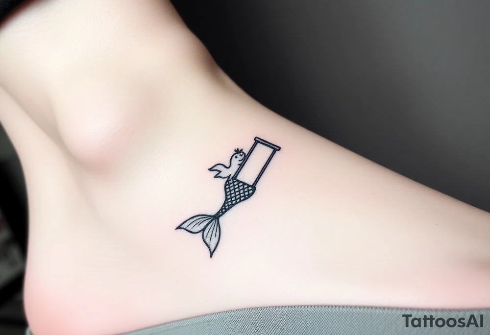 Mermaid tail with crutches tattoo idea