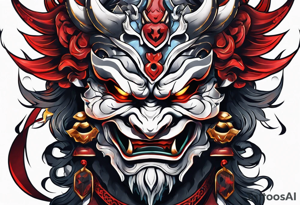 Oni mask tattoo idea