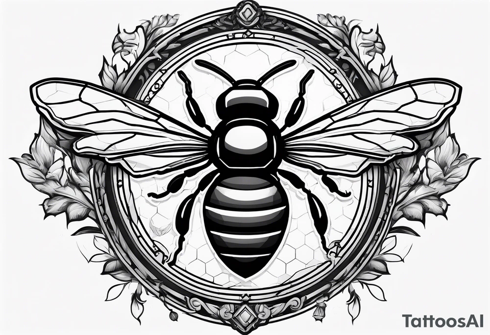 a bee inside of a emblem, like a family blazon
think like Louis XIV
a bit classy tattoo idea