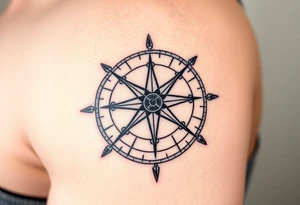 Rustic western compass 
with 2 unique ideas representing my children a boy and a girl named Knox and Jonesie tattoo idea