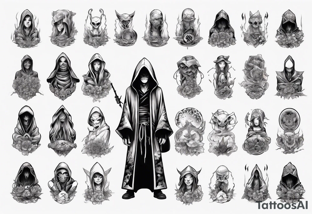 Hooded figure tattoo idea