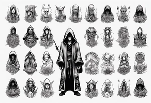 Hooded figure tattoo idea