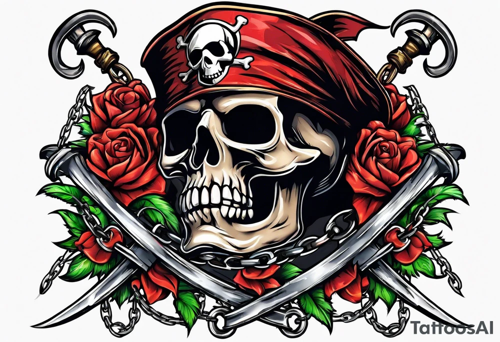 Pirate flags with chains tattoo idea