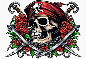 Pirate flags with chains tattoo idea
