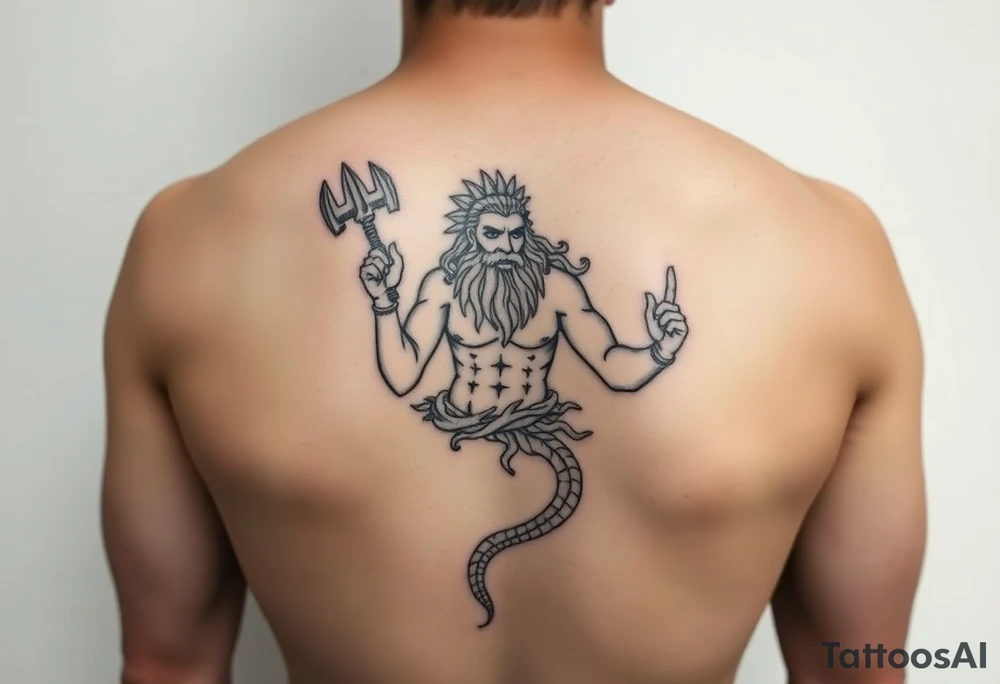 neptune god of sea tattoo idea