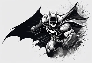 New batman symbol, grunge, no circular tattoo idea