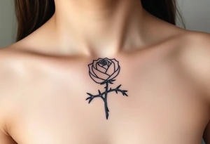Rose and thorns tattoo idea