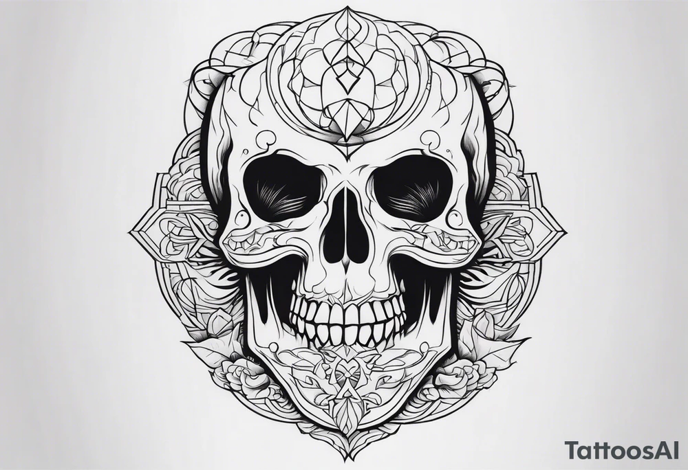 Mysterious Skull tattoo idea