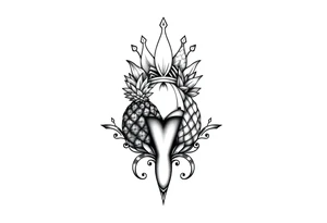 Majestic, crown, pineapple ,vagina, anus tattoo idea