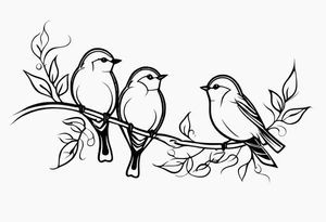 Small birds and vines going up the forearm tattoo idea