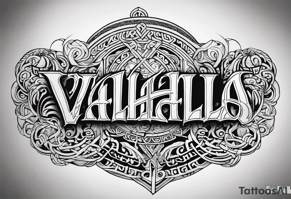 Valhalla viking gods tattoo idea