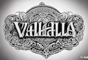 Valhalla viking gods tattoo idea