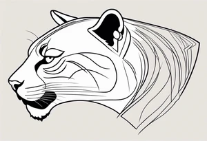 Panther in american traditional style tattoo idea