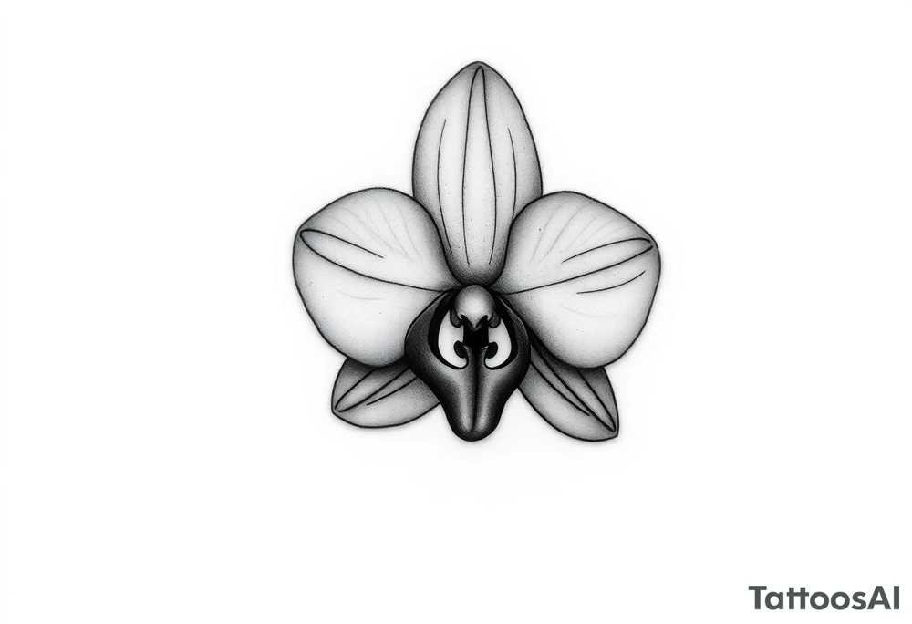 Small orchid flower tattoo idea