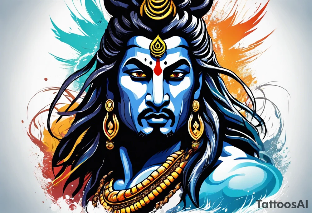 Lord Shiva in angry mood tattoo idea