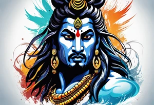 Lord Shiva in angry mood tattoo idea