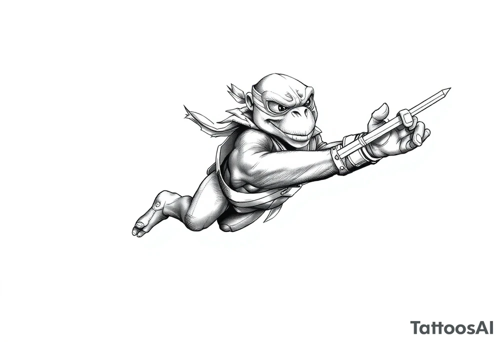 Flying ninja monkey turtle tattoo idea
