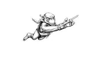 Flying ninja monkey turtle tattoo idea