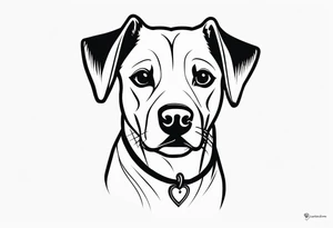 cachorro que tem um coração no bumbum antes do rabo felpudo tattoo idea