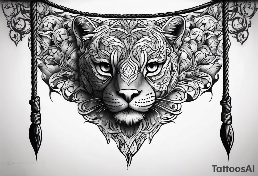 hanging rope shadow tattoo idea