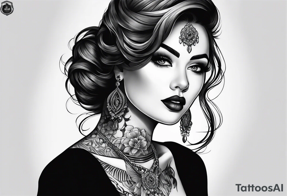The name Darlene on chest tattoo idea
