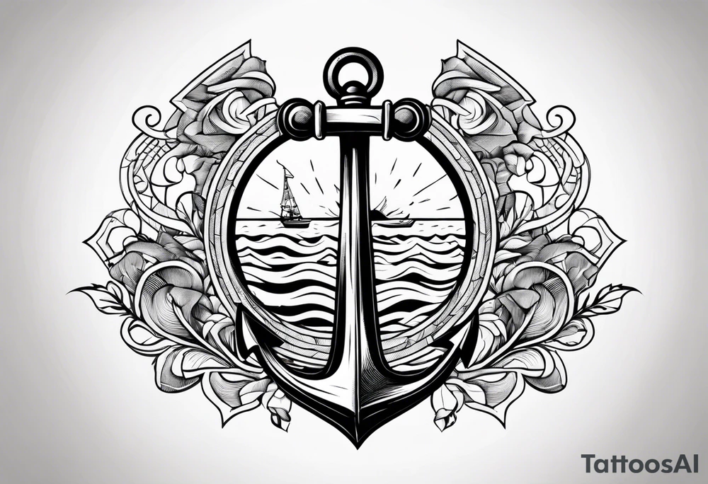 the words Nosce Te Ipsum wrapped around an anchor tattoo idea