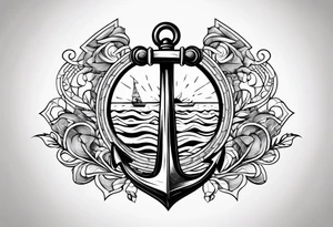 the words Nosce Te Ipsum wrapped around an anchor tattoo idea