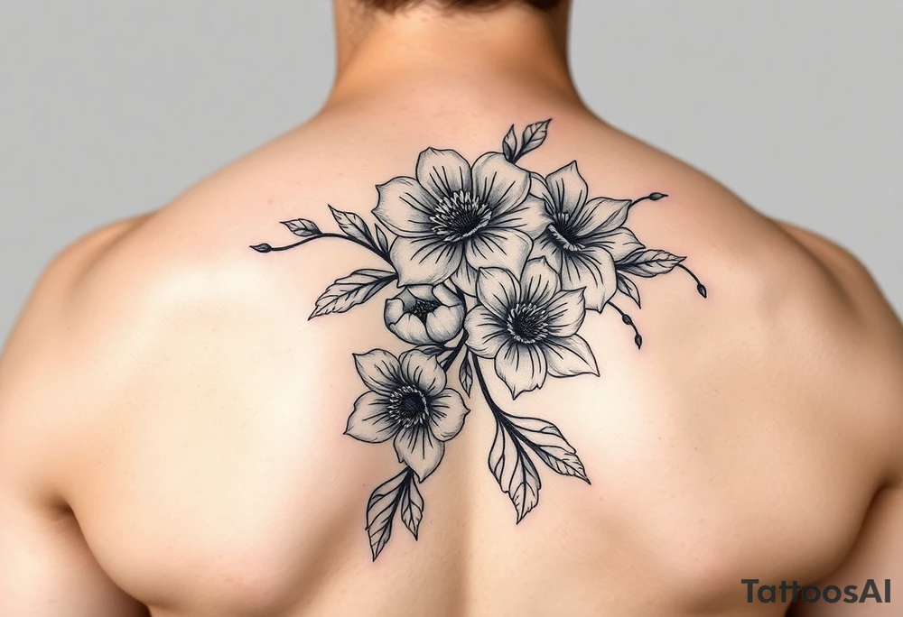 Flowers on your back woman tattoo idea
